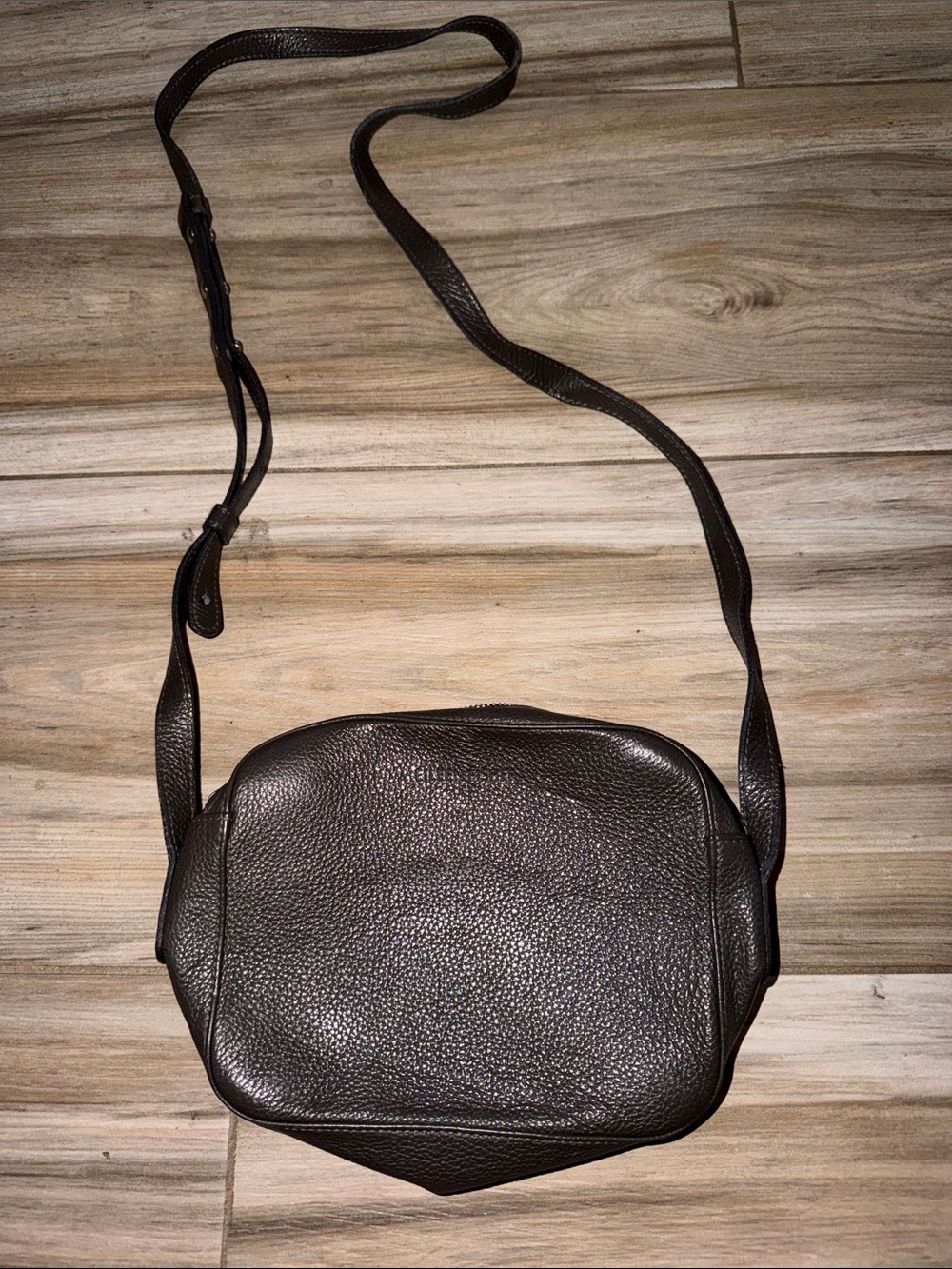 Eileen Fisher Grey Leather Crossbody Bag - Adjustable Strap